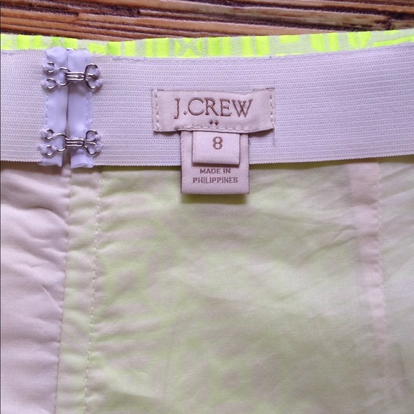 J.Crew Miniskirt Chartreuse Yellow Green Geometric - Picture 4 of 7